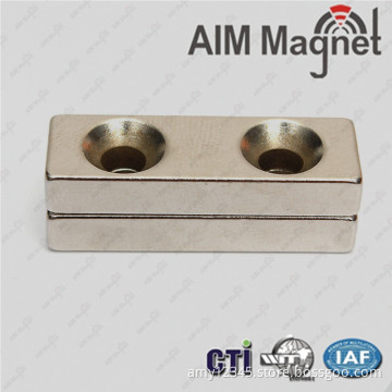 n52 40x20x10 Magnet with countersunk hole